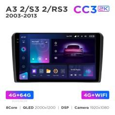 Radio samochodowe Teyes CC3 2k 4+64 Gb Audi A3 2 8P 2003-2013 / S3 2 2006-2012 / RS3 1 2011-2012 9"