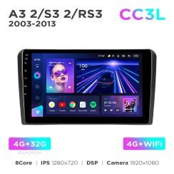 Radio samochodowe do Audi A3 2 8P 2003-2013 / S3 2 2006-2012 / RS3 1 2011-2012 Teyes CC3L 4+32 Gb 9"