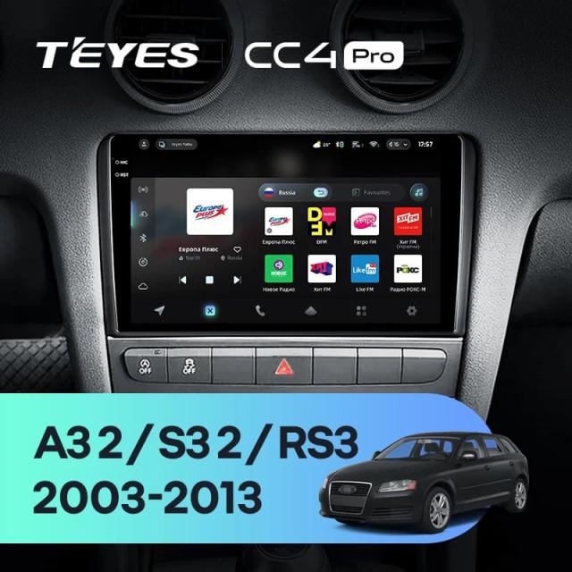 Radio samochodowe Teyes CC4 Pro 2k 8+128 Gb Audi A3 2 8P 2003-2013 / S3 2 2006-2012 / RS3 1 2011-2012 9"