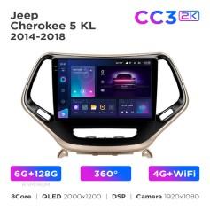 Radio samochodowe Teyes CC3 2k 6+128 Gb 360° Jeep Cherokee 5 KL 2014-2018 10"