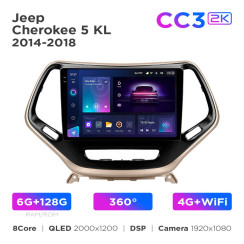 Radio samochodowe Teyes CC3 2k 6+128 Gb 360° Jeep Cherokee 5 KL 2014-2018 10"