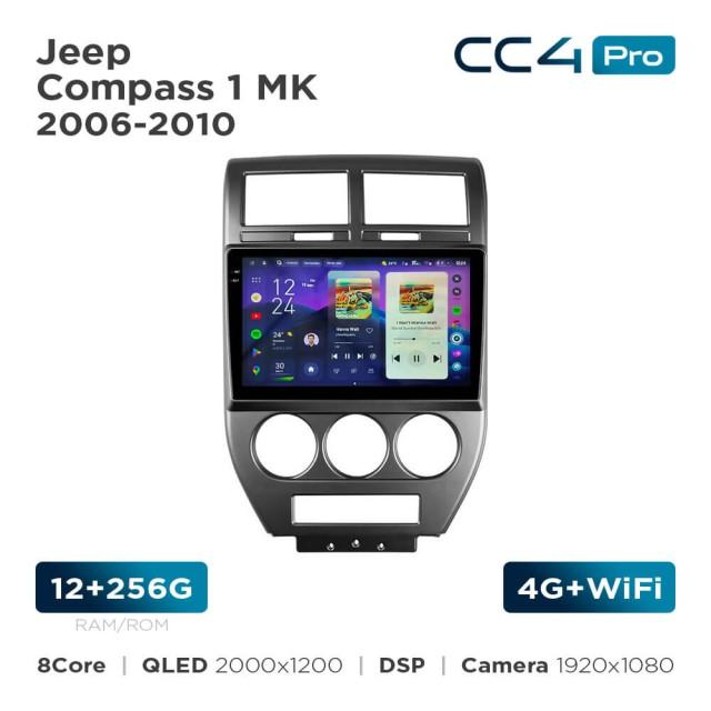 Radio samochodowe Teyes CC4 Pro 2k 12+256 Gb Jeep Compass 1 MK 2006-2010 10"