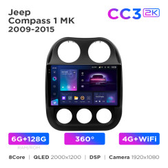 Radio samochodowe Teyes CC3 2k 6+128 Gb 360° Jeep Compass 1 MK 2009-2015 10