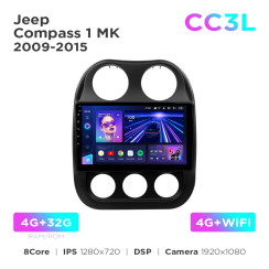 Radio samochodowe do Jeep Compass 1 MK 2009-2015 Teyes CC3L 4+32 Gb 10"