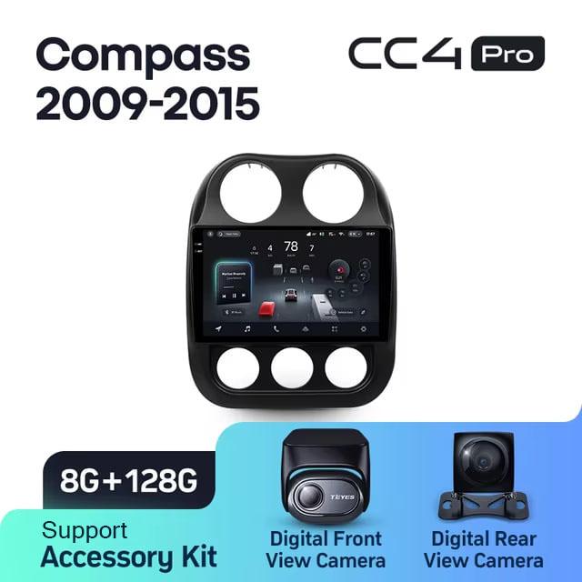 Radio samochodowe Teyes CC4 Pro 2k 8+128 Gb Jeep Compass 1 MK 2009-2015 10"