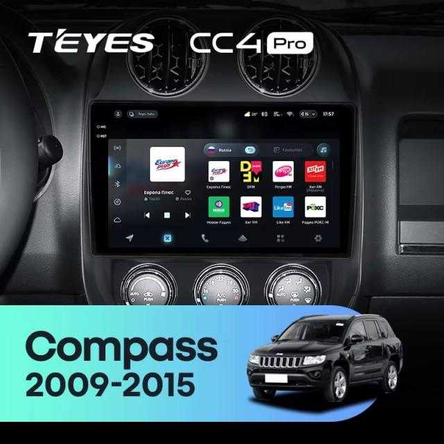 Radio samochodowe Teyes CC4 Pro 2k 8+128 Gb Jeep Compass 1 MK 2009-2015 10"