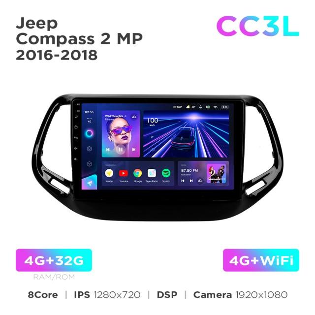 Radio samochodowe do Jeep Compass 2 MP 2016-2018 Teyes CC3L 4+32 Gb 10"