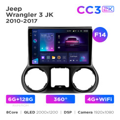 Radio samochodowe Teyes CC3 2k 6+128 Gb 360° Jeep Wrangler 3 JK 2010-2017 (L14) 10"