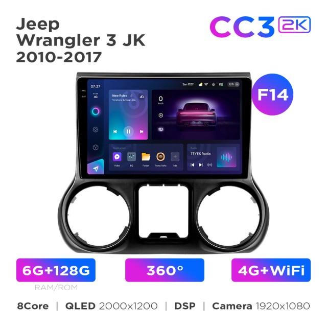 Radio samochodowe Teyes CC3 2k 6+128 Gb 360° Jeep Wrangler 3 JK 2010-2017 (L14) 10"