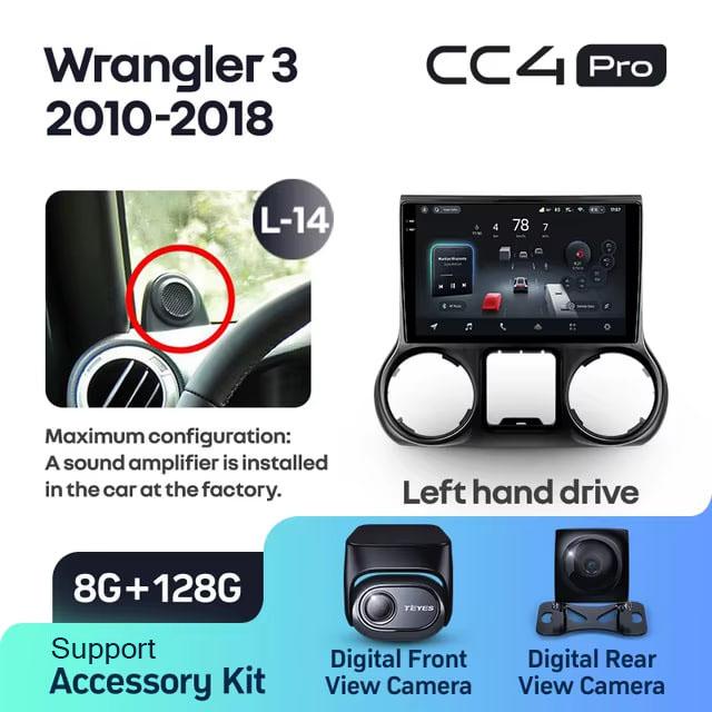Radio samochodowe Teyes CC4 Pro 2k 8+128 Gb Jeep Wrangler 3 JK 2010-2017 (L14) 10"