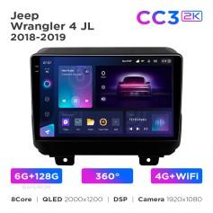 Radio samochodowe Teyes CC3 2k 6+128 Gb 360° Jeep Wrangler 4 JL 2018-2019 9"