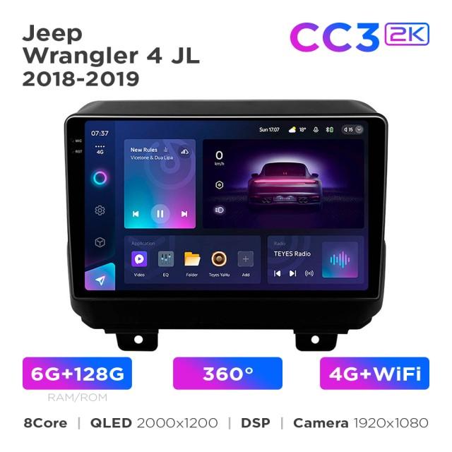 Radio samochodowe Teyes CC3 2k 6+128 Gb 360° Jeep Wrangler 4 JL 2018-2019 9"