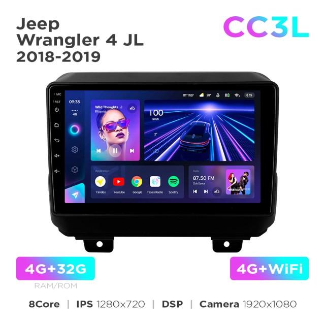Radio samochodowe do Jeep Wrangler 4 JL 2018-2019 Teyes CC3L 4+32 Gb 9"