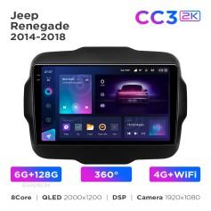 Radio samochodowe Teyes CC3 2k 6+128 Gb 360° Jeep Renegade 2014-2018 9"