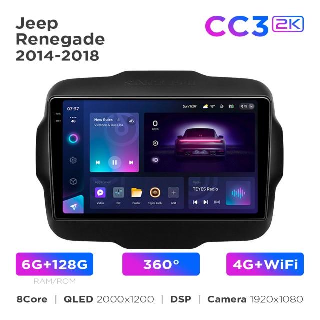 Radio samochodowe Teyes CC3 2k 6+128 Gb 360° Jeep Renegade 2014-2018 9"