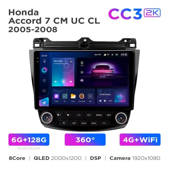 Radio samochodowe Teyes CC3 2k 6+128 Gb 360° Honda Accord 7 CM UC CL 2002-2008 10"