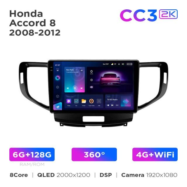 Radio samochodowe Teyes CC3 2k 6+128 Gb 360° Honda Accord 8 2008-2012 9"