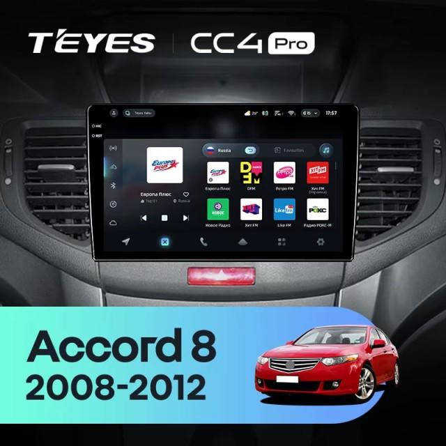 Radio samochodowe Teyes CC4 Pro 2k 8+128 Gb Honda Accord 8 2008-2012 9"
