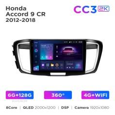Radio samochodowe Teyes CC3 2k 6+128 Gb 360° Honda Accord 9 CR 2012-2018 10"