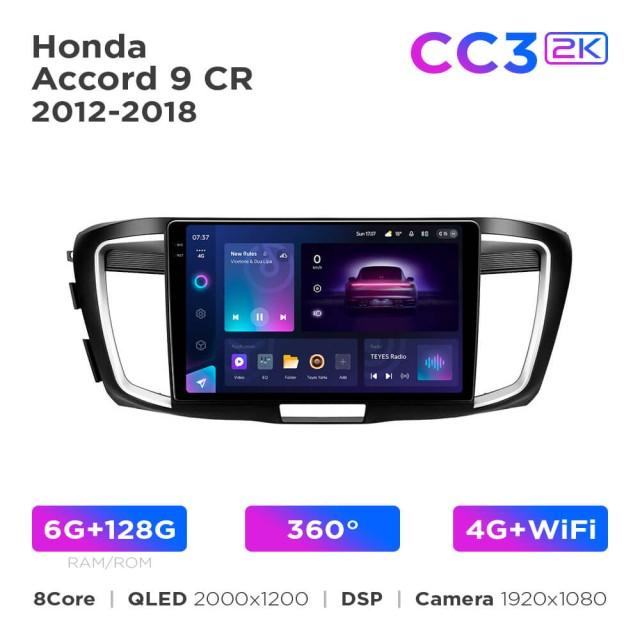 Radio samochodowe Teyes CC3 2k 6+128 Gb 360° Honda Accord 9 CR 2012-2018 10"