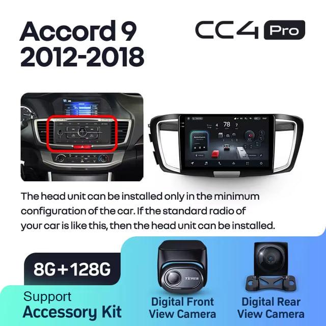Radio samochodowe Teyes CC4 Pro 2k 8+128 Gb Honda Accord 9 CR 2012-2018 10"