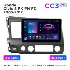 Radio samochodowe Teyes CC3 2k 4+32 Gb Honda Civic 8 FK FN FD 2005-2012 10"