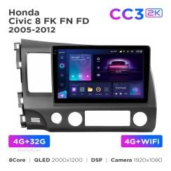 Radio samochodowe Teyes CC3 2k 4+32 Gb Honda Civic 8 FK FN FD 2005-2012 10"