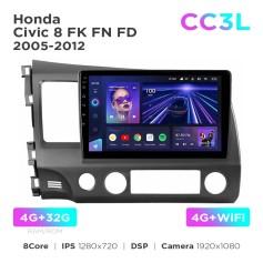 Radio samochodowe do Honda Civic 8 FK FN FD 2005-2012 Teyes CC3L 4+32 Gb 10"