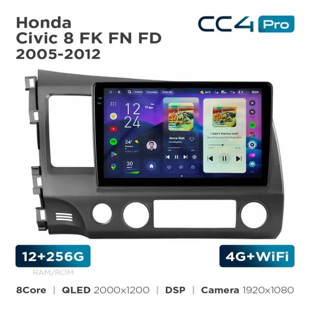 Radio samochodowe Teyes CC4 Pro 2k 12+256 Gb Honda Civic 8 FK FN FD 2005-2012 10"