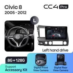 Radio samochodowe Teyes CC4 Pro 2k 8+128 Gb Honda Civic 8 FK FN FD 2005-2012 10"
