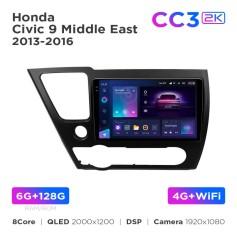 Radio samochodowe Teyes CC3 2k 6+128 Gb Honda Civic 9 Middle East 2013-2016 9"