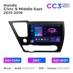 Radio samochodowe Teyes CC3 2k 6+128 Gb 360° Honda Civic 9 Middle East 2013-2016 9"