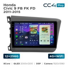 Radio samochodowe Teyes CC4 Pro 2k 12+256 Gb Honda Civic 9 FB FK FD 2011-2015 9"