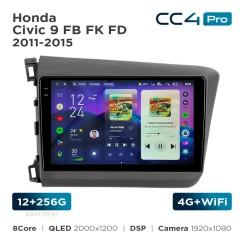 Radio samochodowe Teyes CC4 Pro 2k 12+256 Gb Honda Civic 9 FB FK FD 2011-2015 9"