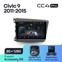 Radio samochodowe Teyes CC4 Pro 2k 8+128 Gb Honda Civic 9 FB FK FD 2011-2015 9"