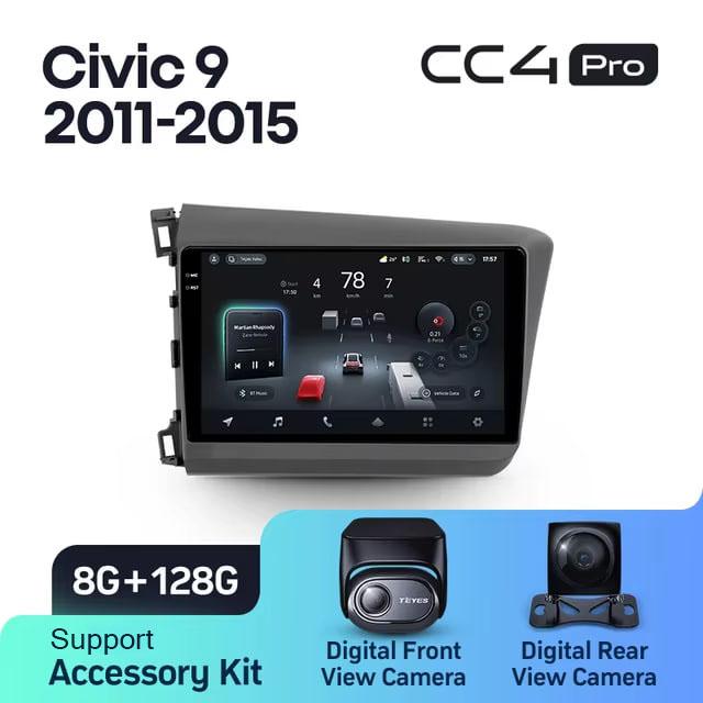 Radio samochodowe Teyes CC4 Pro 2k 8+128 Gb Honda Civic 9 FB FK FD 2011-2015 9"