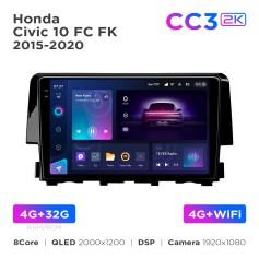 Radio samochodowe Teyes CC3 2k 4+32 Gb Honda Civic 10 FC FK 2015-2020 9"