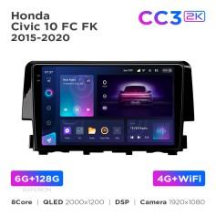 Radio samochodowe Teyes CC3 2k 6+128 Gb Honda Civic 10 FC FK 2015-2020 9