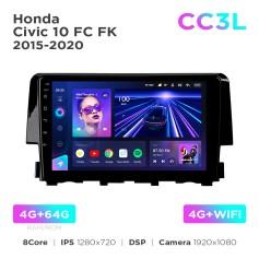 Radio samochodowe Teyes CC3L 4+64 Gb Honda Civic 10 FC FK 2015-2020 9"