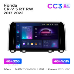 Radio samochodowe Teyes CC3 2k 4+32 Gb Honda CR-V 5 RT RW 2017-2022 9"