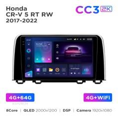 Radio samochodowe Teyes CC3 2k 4+64 Gb Honda CR-V 5 RT RW 2017-2022 9"
