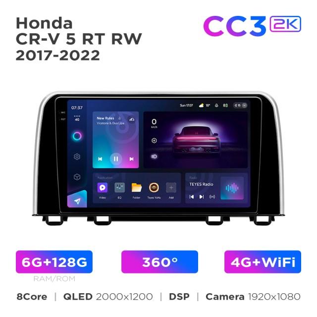Radio samochodowe Teyes CC3 2k 6+128 Gb 360° Honda CR-V 5 RT RW 2017-2022 9"
