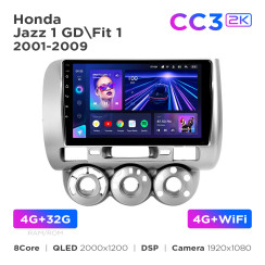 Radio samochodowe Teyes CC3 2k 4+32 Gb Honda Jazz 1 GD / Fit 1 2001-2009 9"
