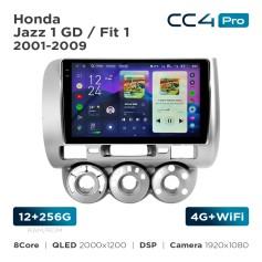 Radio samochodowe Teyes CC4 Pro 2k 12+256 Gb Honda Jazz 1 GD / Fit 1 2001-2009 9"