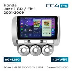 Radio samochodowe Teyes CC4 Pro 2k 8+128 Gb Honda Jazz 1 GD / Fit 1 2001-2009 9"