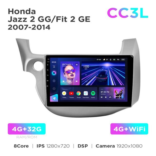 Radio samochodowe do Honda Jazz 2 GG / Fit 2 GE 2007-2014 Teyes CC3L 4+32 Gb 10"