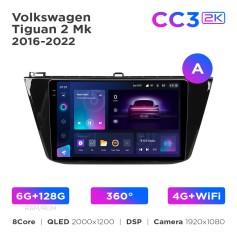 Radio samochodowe Teyes CC3 2k 6+128 Gb 360° Volkswagen Tiguan 2 Mk 2016-2022 (A) 10"