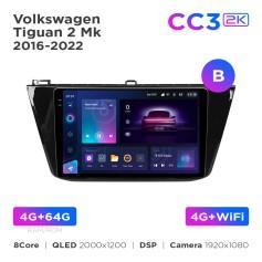 Radio samochodowe Teyes CC3 2k 4+64 Gb Volkswagen Tiguan 2 Mk 2016-2022 (B) 10"