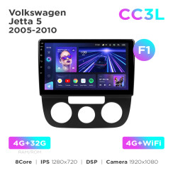Radio samochodowe do Volkswagen Jetta 5 2005-2010 (F1) Teyes CC3L 4+32 Gb 10"