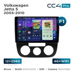 Radio samochodowe Teyes CC4 Pro 2k 12+256 Gb Volkswagen Jetta 5 2005-2010 (F1) 10"